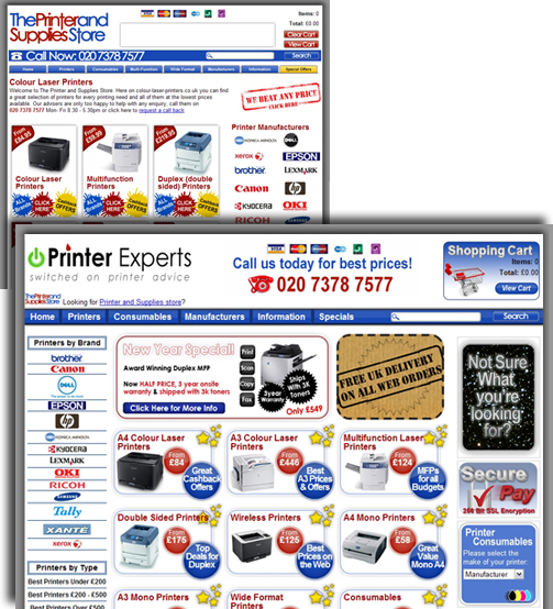 Old Printer and Supplies Store and the New Printer Experts  website