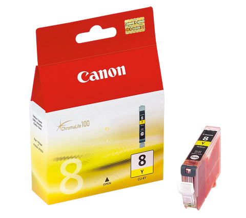 Yellow CLI-8Y Ink Cartridge (490 pages) for the Canon MP610 A4 Multifunction Printer