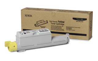 Yellow Hi Cap Toner Cartridge (12,000 Pages) for the Xerox Phaser 6360DX A4 Colour Laser Printer