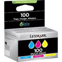 No.100 3-Pack (Cyan_Magenta_Yellow) Ink Cartridges for the Lexmark Pinnacle Pro 901 A4 Inkjet Printer