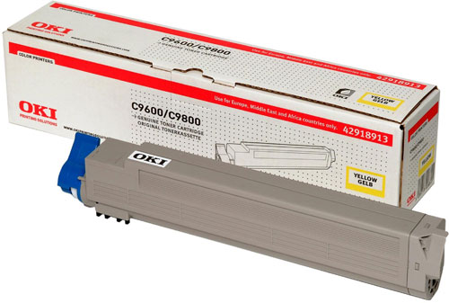 Yellow Toner Cartridge (15,000 pages) for the Oki C9850hdn A3 Colour Laser Printer