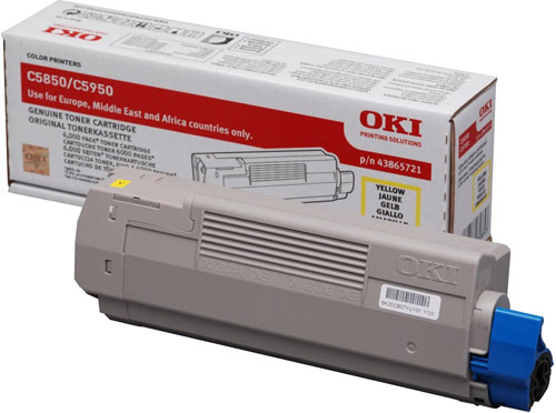 Yellow Toner Cartridge (6,000 pages) for the Oki MC560N A4 Multifunction Printer