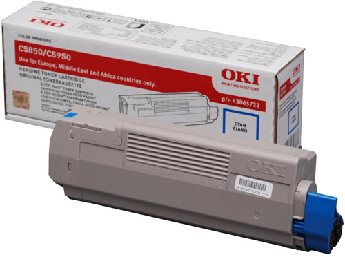 Cyan Toner Cartridge (6,000 pages) for the Oki MC560N A4 Multifunction Printer