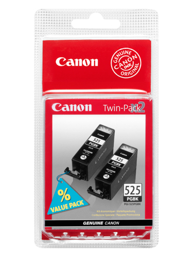 PGI-525PGBK Twin Pack Black ink cartridges for the Canon Pixma MG8150 A4 Multifunction Printer