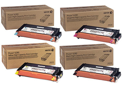 Toner Bundle Pack CMYK (7,000 Pages) for the Xerox Phaser 6280DN A4 Colour Laser Printer