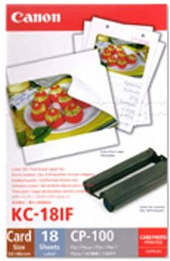 Ink/Label Set For CP100 Contains 18 credit card sized labels (89x54mm) for the Canon SELPHY DS810 10x15cm Inkjet Printer