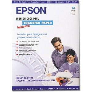 A4 Iron On 'Cool Peel' Transfer Media (10 sheet) for the Epson Stylus Photo 1290 A3 Inkjet Printer